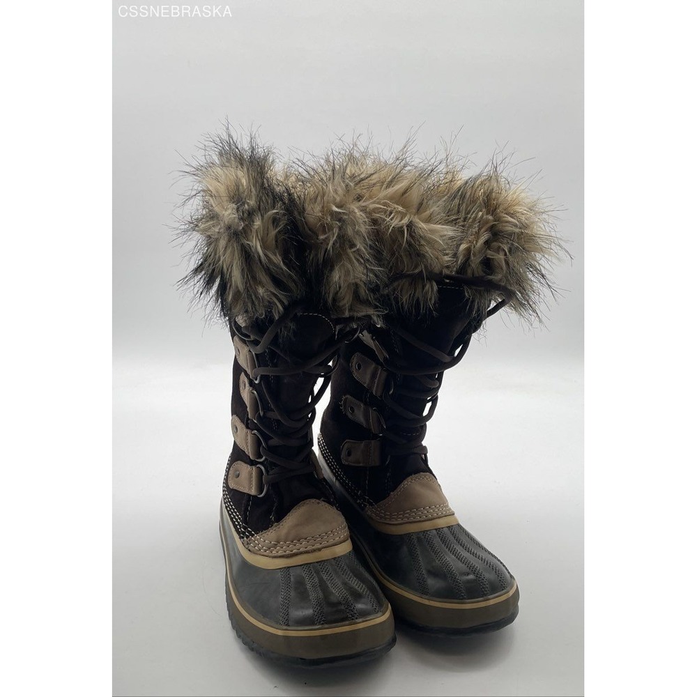 Sorel Brown Women's Joan Of Arctic Winter Boots NL1540 248 Fur Lined Hawk Size 7